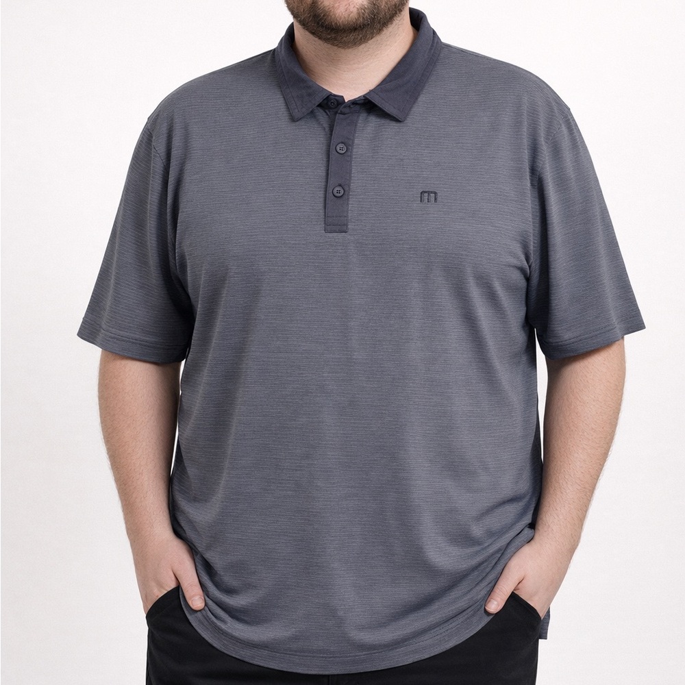 Travis Mathew Men's Charcoal Golf Shirt Grey Pima Cotton Polo Size XXL GUC